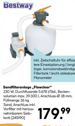 Hellweg Sandfilteranlage Flowclear Angebot
