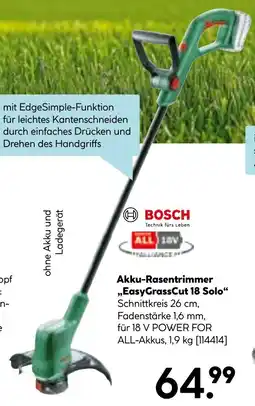 Hellweg Akku-Rasentrimmer EasyGrassCut 18 Solo Angebot