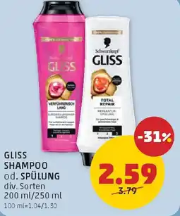 PENNY Gliss shampoo od. spülung Angebot