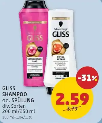 PENNY Gliss shampoo od. spülung Angebot