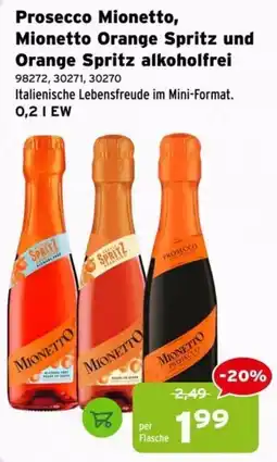Salzburger Lagerhaus Prosecco Mionetto Mionetto Orange Spritz und Orange Spritz alkoholfrei Angebot