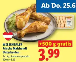 Lidl Wiesentaler frische maishendl unterkeulen Angebot