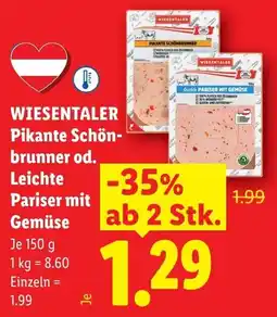 Lidl Wiesentaler pikante schön brunner od leichte pariser mit gemüse Angebot