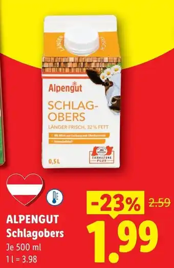 Lidl Alpengut schlagobers Angebot