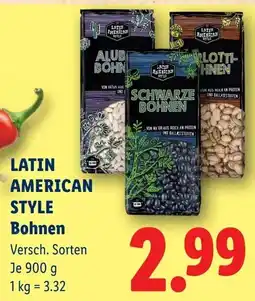 Lidl Latin american style bohnen Angebot