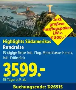 Lidl Highlights Südamerikas Rundreise Angebot