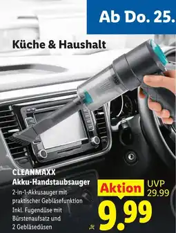 Lidl Cleanmaxx akku handstaubsauger Angebot