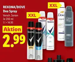 Lidl Rexona dove deo spray Angebot