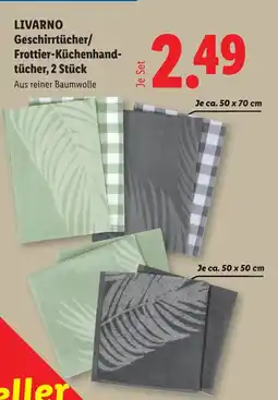 Lidl Livarno geschirrtücher frottier küchenhand tücher 2 stück Angebot