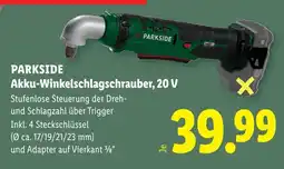Lidl Parkside akku winkelschlagschrauber 20 v Angebot