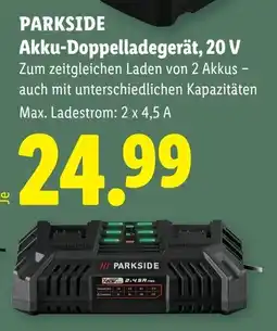 Lidl Parkside akku-doppelladegerät 20 v Angebot