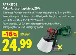 Lidl Parkside akku farbspritzpistole 20 v Angebot