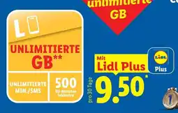 Lidl Unlimitierte min./sms Angebot
