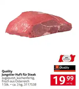 Transgourmet Quality Jungstier Huft für Steak Angebot