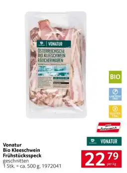 Transgourmet Vonatur Bio Kleeschwein Frühstücksspeck Angebot