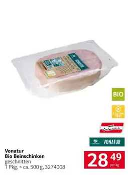 Transgourmet Vonatur Bio Beinschinken Angebot