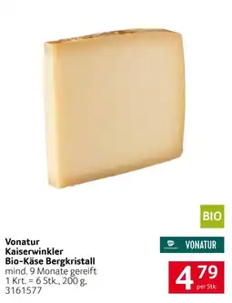 Transgourmet Vonatur Kaiserwinkler Bio-Käse Bergkristall Angebot