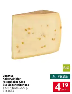 Transgourmet Vonatur Kaiserwinkler Felsenkeller Käse Bio Siebenzeitenkas Angebot