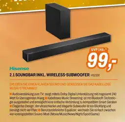 Expert Hisense 2.1 soundbar inkl. wireless-subwoofer hs2100 Angebot