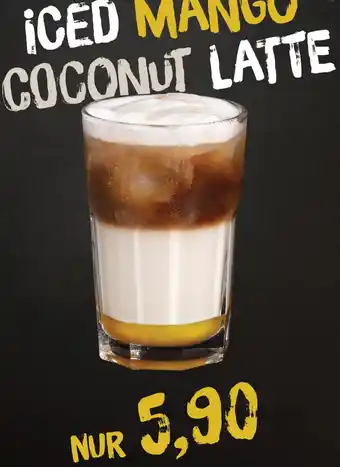 Iced mango coconut latte