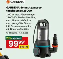 Lagerhaus Gardena schmutzwasser- tauchpumpe 25000 Angebot