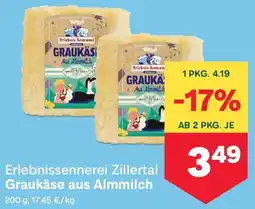 MPreis Erlebnissennerei Zillertal Graukäse aus Almmilch Angebot