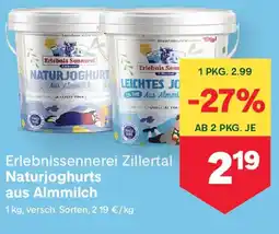 MPreis Erlebnissennerei Zillertal Naturjoghurts aus Almmilch Angebot