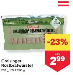 MPreis Greisinger Rostbratwürstel Angebot