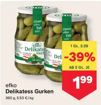 MPreis efko Delikatess Gurken Angebot