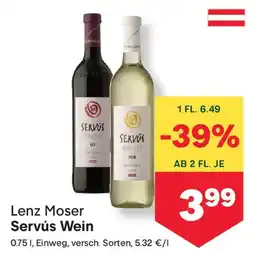MPreis Lenz Moser Servús Wein Angebot