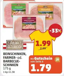 PENNY Beinschinken, farmer- od. barbecue- mit gutschein von seite Angebot