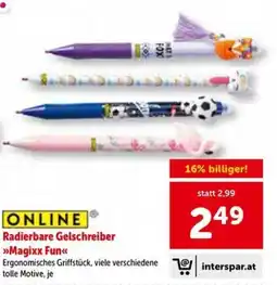 Interspar Radierbare Gelschreiber Magixx Fun Angebot