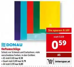 Interspar DONAU Heftumschläge Angebot