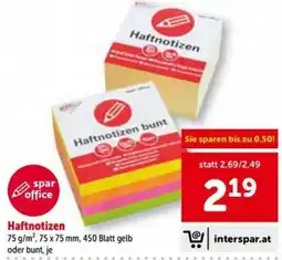Interspar Haftnotizen Angebot