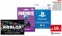 Interspar Gaming Gutscheinkarten Angebot