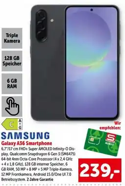 Interspar SAMSUNG Galaxy A36 Smartphone Angebot