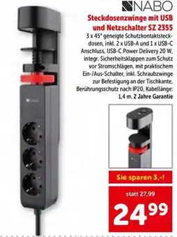 Interspar NABO Steckdosenzwinge mit USB Angebot