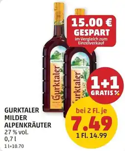 PENNY Gurktaler milder alpenkräuter 27% vol. Angebot
