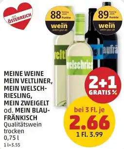 PENNY Meine weine mein veltliner, mein welsch- riesling, mein zweigelt od. mein blau- fränkisch Angebot