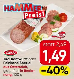 Spar Tirol kantwurst oder polnische spezial Angebot