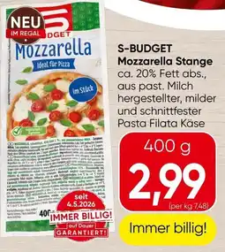 Spar S-budget Mozzarella Stange Angebot