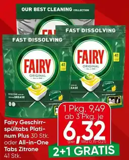 Spar Fairy geschirr- spültabs plati- num plus oder all-in-one tabs zitrone Angebot
