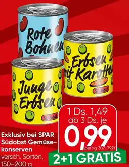 Spar Exklusiv bei SPAR Südobst Gemüse- konserven Angebot