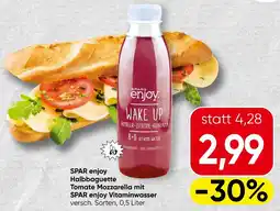 Spar Spar enjoy halbbaguette tomate mozzarella mit spar enjoy vitaminwasser Angebot