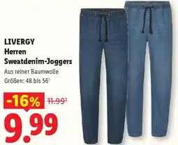 Lidl LIVERGY Herren Sweatdenim-Joggers Angebot