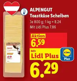 Lidl Alpengut Toastkäse Scheiben Angebot