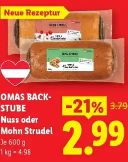 Lidl Omas back- stube nuss oder mohn strudel Angebot