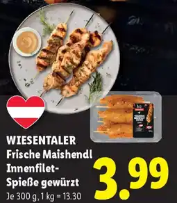 Lidl Wiesentaler frische maishendl innenfilet- spieße gewürzt Angebot
