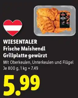 Lidl Wiesentaler Frische Maishendl Grillplatte gewürzt Angebot