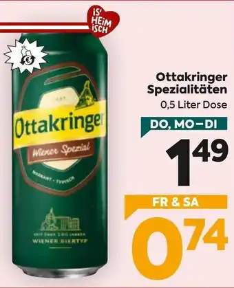 Billa Ottakringer Spezialitäten Angebot